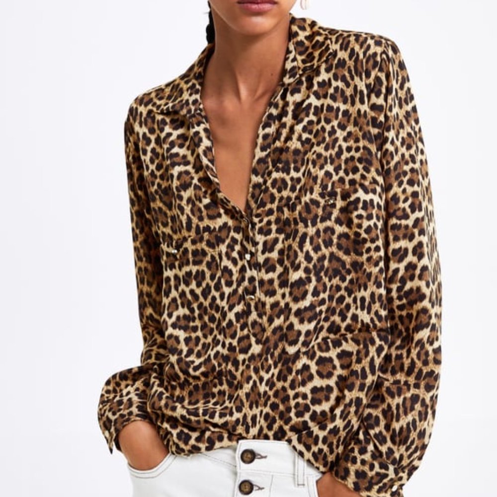 Zara Leopard Blouse